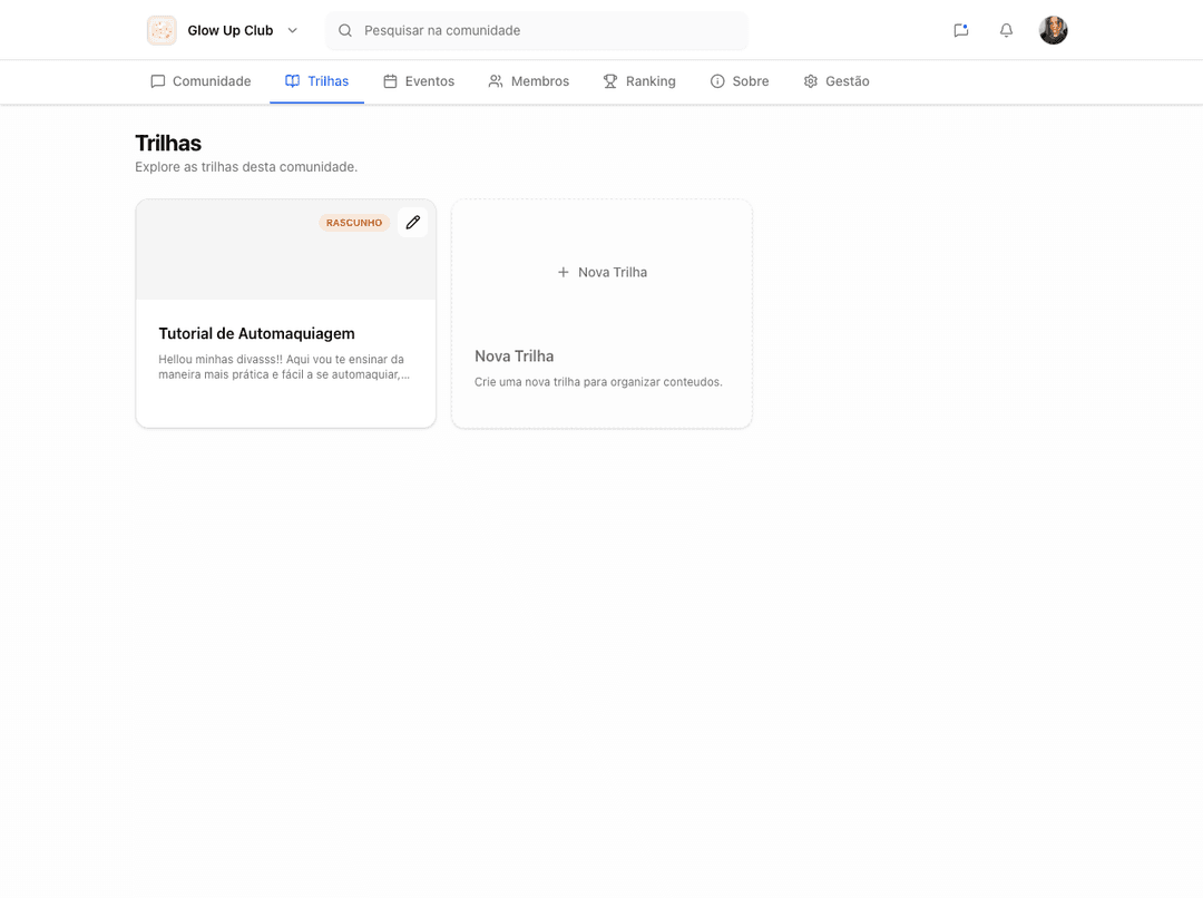 Trilhas de conteúdo na Cluber